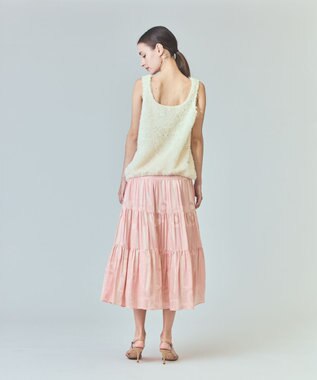 GRACE CONTINENTAL チュールフェザータンクトップ ホワイト