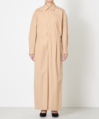 NAVE 【ReNAVE・セットアップ可/洗える/接触冷感/UVケア】コットンポリブロード オールインワン ベージュ系