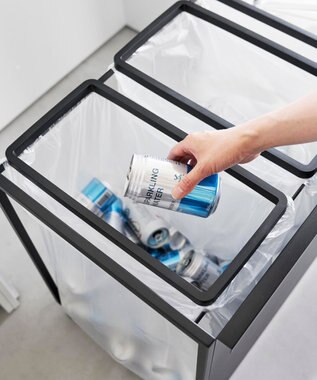 tower 目隠し分別ダストワゴン タワー 45L 3分別 ブラック ブラック