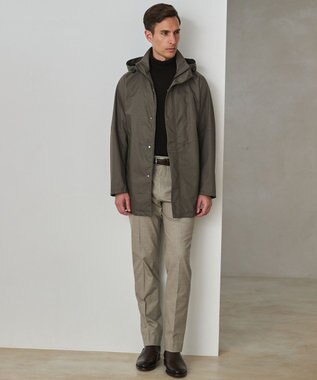 GOTAIRIKU 25年新作/3シーズン対応【仕事で着用可】メランジカルゼ フーデッドブルゾン_無地 ベージュ系