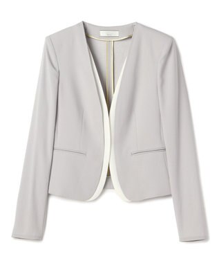 BEIGE， 【Lsize・セットアップ対応】CINDY / ダブルカラージャケット L.Gray × White