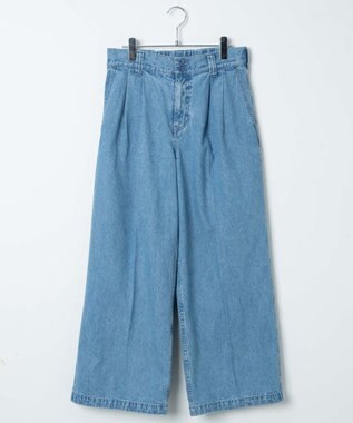 WEGO 【ウエストゴム】スーパーバギーデニムスラックス デニム淡色