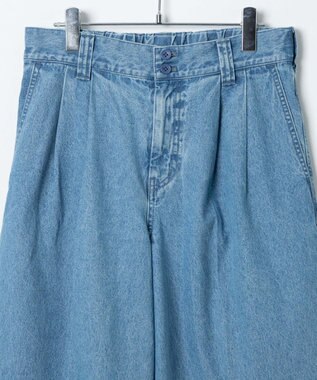 WEGO 【ウエストゴム】スーパーバギーデニムスラックス デニム淡色