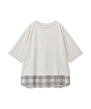 Green Parks ５分袖裾シアードッキングチュニック Beige