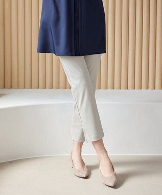 Tiaclasse L 【日本製】ドライモーメント裾スリットパンツ グレージュ