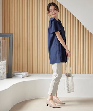 Tiaclasse L 【日本製】ドライモーメント裾スリットパンツ グレージュ