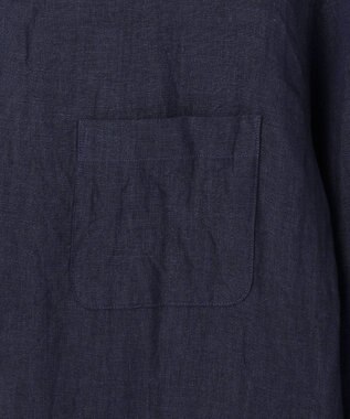 J.PRESS MEN 【LIBECO】リネンオープンカラー シャツ ネイビー系