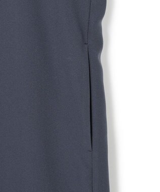 ICB 【WEB限定】FluidBackSatin ニット衿シャツワンピース ダルブルー
