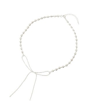 Green Parks ・ＨＡＬＦ　ＴＩＭＥ　ボールチェーンリボンネックレス Silver