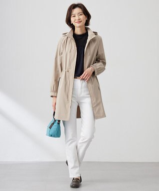 J.PRESS LADIES L 【洗える】プレーティングジャージー モックネックカットソー ネイビー系