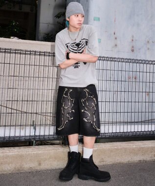 WEGO スーパーバギーフリンジデニムショーツ 柄2