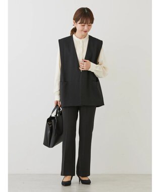 AMERICAN HOLIC 丈違いニュアンスベスト Black