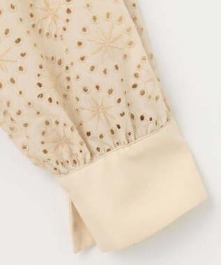 ANY SIS S 【洗える】エンブロイダリーコンビ ブラウス ライトイエロー