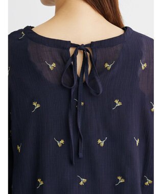 Green Parks シアー刺繍ブラウス Dark Navy