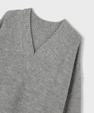 GRACE CONTINENTAL シアーレースニットワンピース グレー