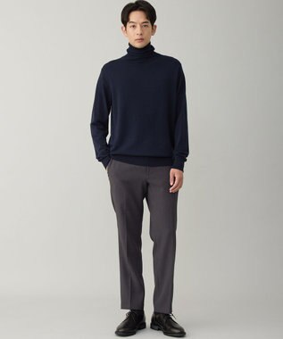 UNFILO MENS 【男女兼用】ソフトサーモ アンチピリングニット タートルネック ネイビー