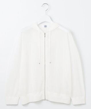 J.PRESS LADIES S 【WEB限定カラーあり・洗える】SHEER LIGHT KNIT ラメ パーカー オフ系