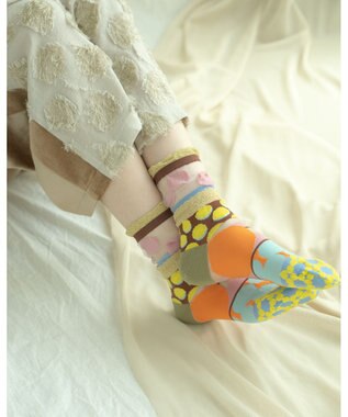 COQ DOTS CARNIVAL シアードットソックス ピンク