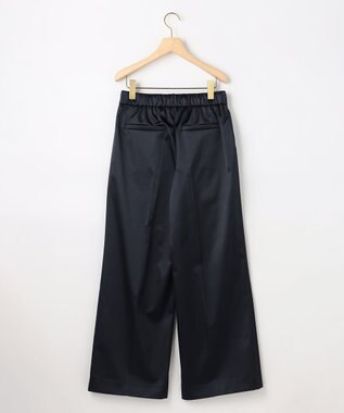 組曲 L バックウォームサテン ドロストワイドパンツ ネイビー系