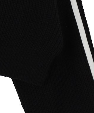 WEGO ラインリボンダブルジップニットパーカー ブラック