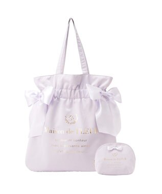 Maison de FLEUR 《セット商品》ダブルリボンギャザートート・ポーチ Lavender