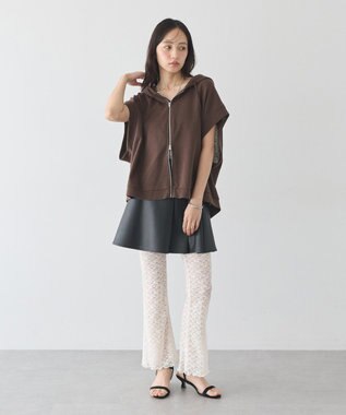 earth music&ecology シアーダンボールフーディーベスト Brown