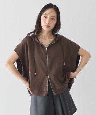 earth music&ecology シアーダンボールフーディーベスト Brown