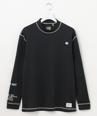 PW CIRCULUS 【裏起毛/防寒】【MEN】ステッチポイント モックネック ブラック系