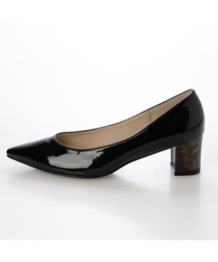 MODE ET JACOMO <MODE ET JACOMO>ポインテッドトゥプレーンパンプス ブラックエナメル