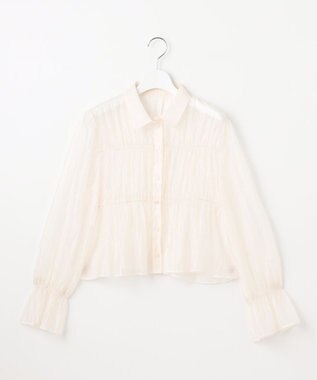 【洗える】シャーリング シアーシャツ