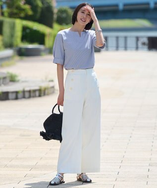 自由区 【WEB限定・洗える・XSサイズあり】トリコットジャージー カットソー スカイブルー系1