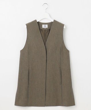 J.PRESS LADIES L 【洗える】T/Rアルガンシルク ジレ ブラウン系