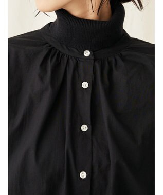 CRAFT STANDARD BOUTIQUE スカラレース袖ブラウス Black