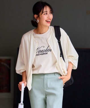 UNFILO BEAUTY FORM-Tコットン ロゴ半袖T グレージュ