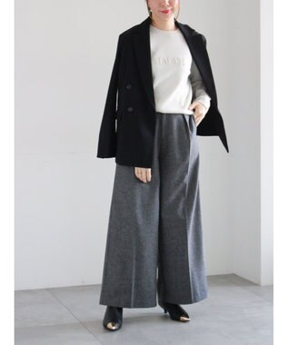 Te chichi ウール混ジャージーテーラードジャケット ブラック