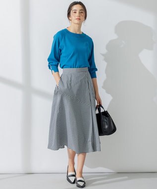 組曲 S 【パールボタン付】ブーケカラーリラクシー ニット ブルー系