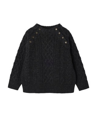 CRAFT STANDARD BOUTIQUE ラグランケーブルニットプルオーバー　 Dark Gray Mixture