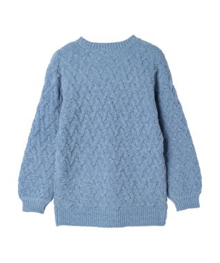 CRAFT STANDARD BOUTIQUE 洗えるモールケーブルニットチュニック Sax