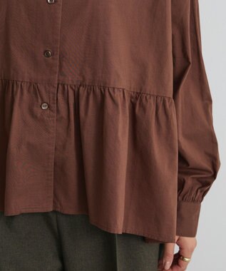 CRAFT STANDARD BOUTIQUE ペプラム長袖ブラウス Brown