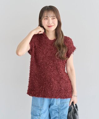 Green Parks ・ｓｗｉｎｇ　ｂｙ　チュールヤーンワイドプルオーバー Bordeaux