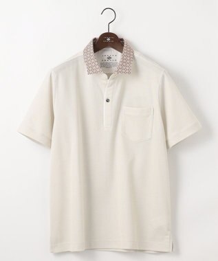 JOSEPH ABBOUD 【キングサイズ・オーガニックコットン使用】ダディ ポロシャツ アイボリー系