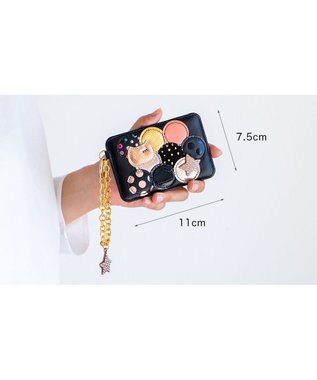 tsumori chisato CARRY 新マルチドット パスケース 定期入れ 【キラキラでかわいい！本革のやわらかな風合い】 ブラックⅡ