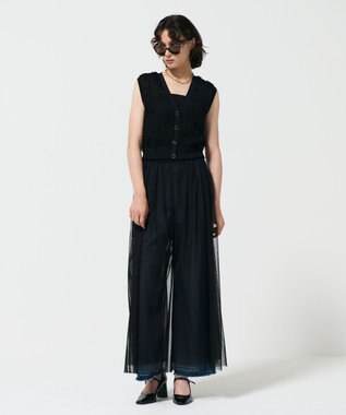 GRACE CONTINENTAL チュールレイヤードパンツ ブラック