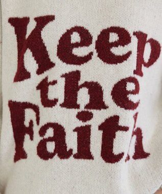 WEGO フラッフィーグラフィックBIGニットプルオーバー オフホワイト