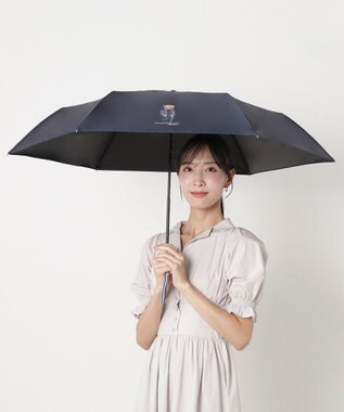 MOONBAT 【遮熱・遮光】POLO RALPH LAUREN(ポロ ラルフローレン)CORE DENIM BEAR ポロベア 晴雨兼用 雨傘  折りたたみ傘 ネイビーブルー