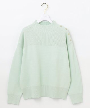 ANY SIS L 【洗える】リブコンビボタン ニット