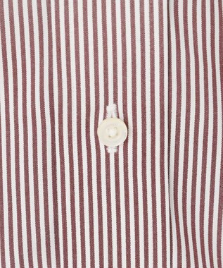 J.PRESS MEN 【PREMIUM PLEATS / 形態安定】ロンドンストライプ ドレスシャツ / B.D. ワイン系1