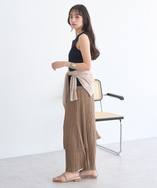 earth music&ecology プリーツレイヤードライクスカート Brown