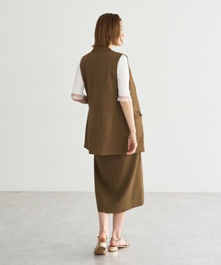 YECCA VECCA ドライタッチ金釦テーラードジレ Brown