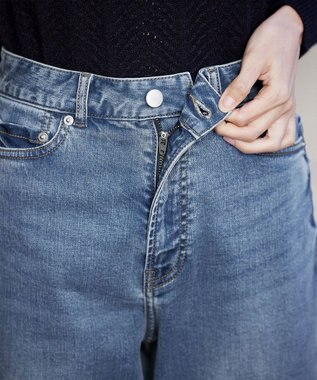 Tiaclasse 【安田美沙子さん/小倉優子さん着用】【洗える】ストレッチワイドデニム ブルー